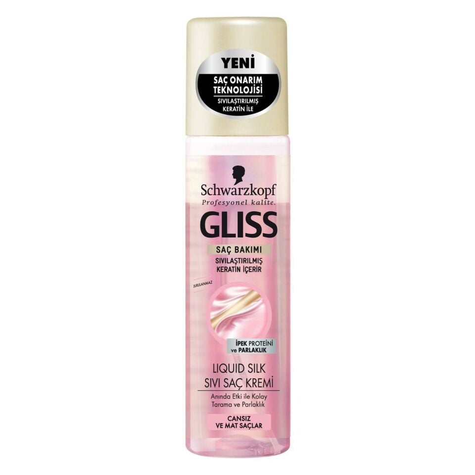 Gliss Liquid Silk Şampuan 400 Ml + 200 Ml Sıvı Saç Kremi Cansız ve Mat Saçlar