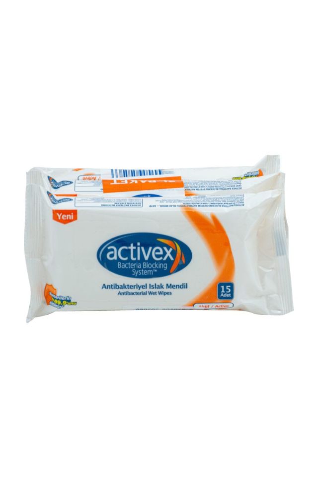 Activex Antibakteriyel Islak Mendil Aktif 15 Adet X 3 LÜ 45 Yaprak