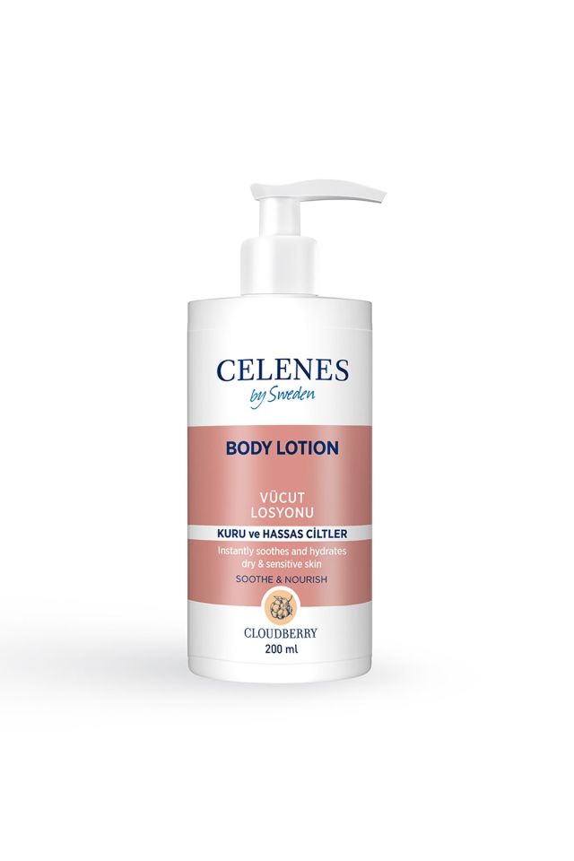 Celenes Cloudberry Parfümsüz Vücut Losyonu Kuru ve Hassas Ciltler 200 ml