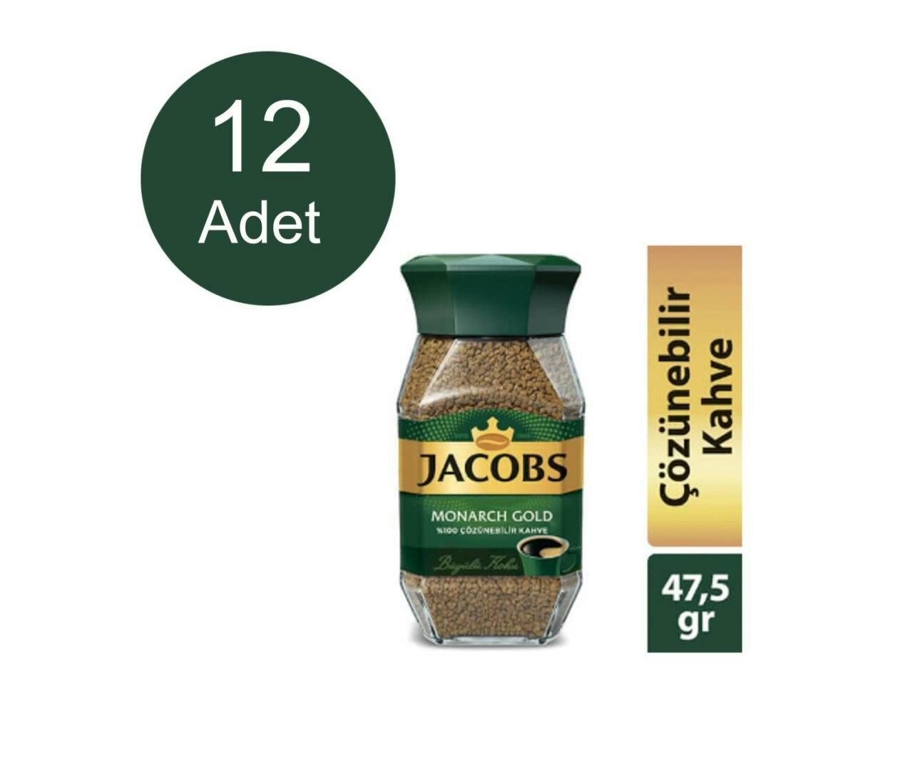 Jacobs Monarch Gold 12 Adet X 47,5 gr. Cam Kavanoz