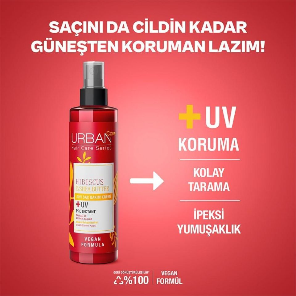 Urban Care Hibiscus ve Shea Yağı İçeren Bukle Belirginleştirici Sıvı Saç Bakım Kremi 200 ml