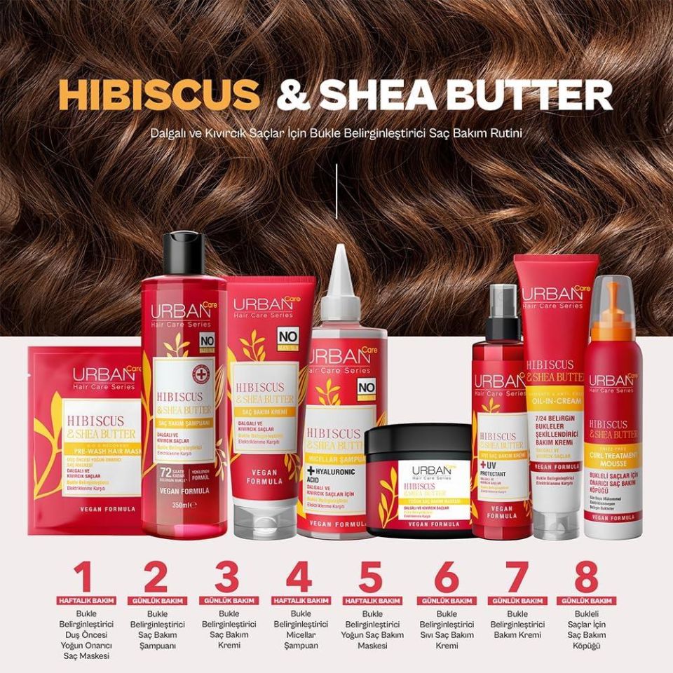 Urban Care Hibiscus ve Shea Yağı İçeren Bukle Belirginleştirici Sıvı Saç Bakım Kremi 200 ml