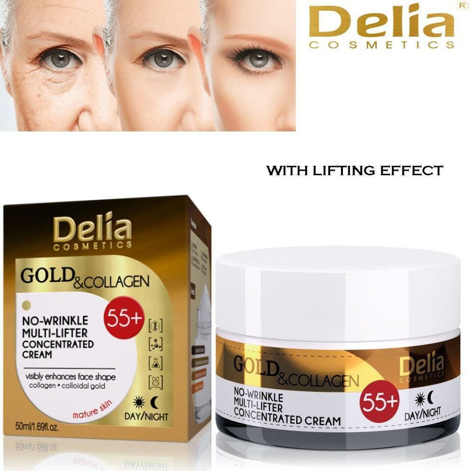 Delia Gold Collagen 45+ No-Wirinkle Kırışık Giderici Gündüz-Gece Kremi 50 Ml