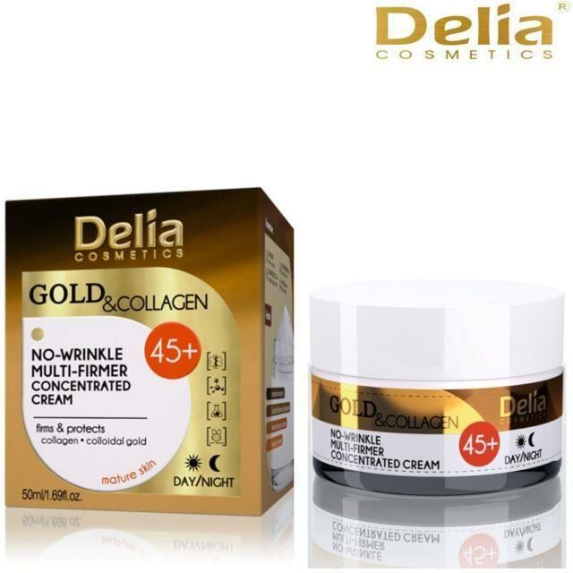 Delia Gold Collagen 45+ No-Wirinkle Kırışık Giderici Gündüz-Gece Kremi 50 Ml