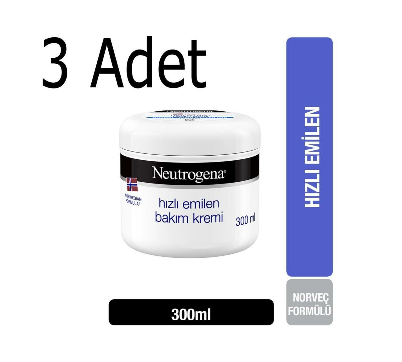 3 Adet Neutrogena Norveç Formülü Hızlı Emilen Bakım Kremi 300 ml