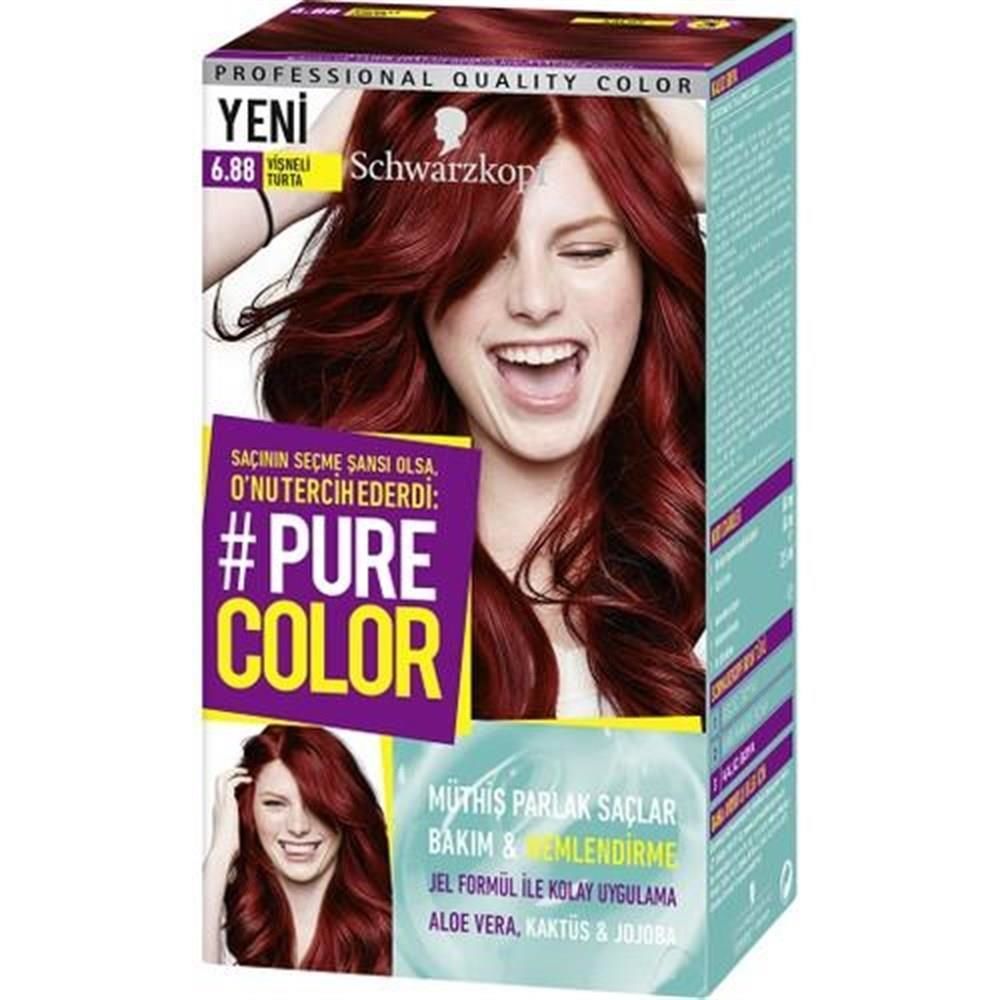 kutusuz - Schwarzkopf Pure Color Jel Saç Boyası 6.88 Vişneli Turta
