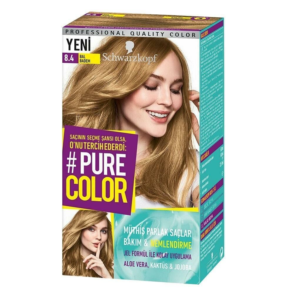 Schwarzkopf Pure Color Jel Saç Boyası 8.4 Bal Badem