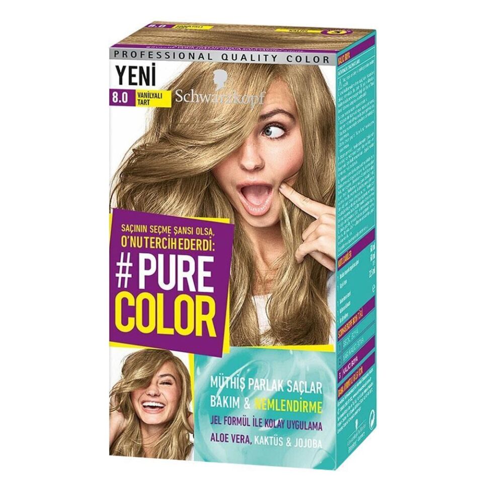 Schwarzkopf Pure Color Jel Saç Boyası 8.0 Vanilyalı Tart