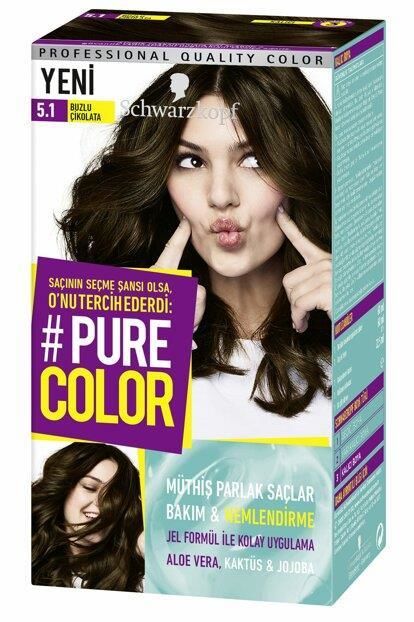 Schwarzkopf Pure Color Jel Saç Boyası 5.1 Buzlu Çikolata