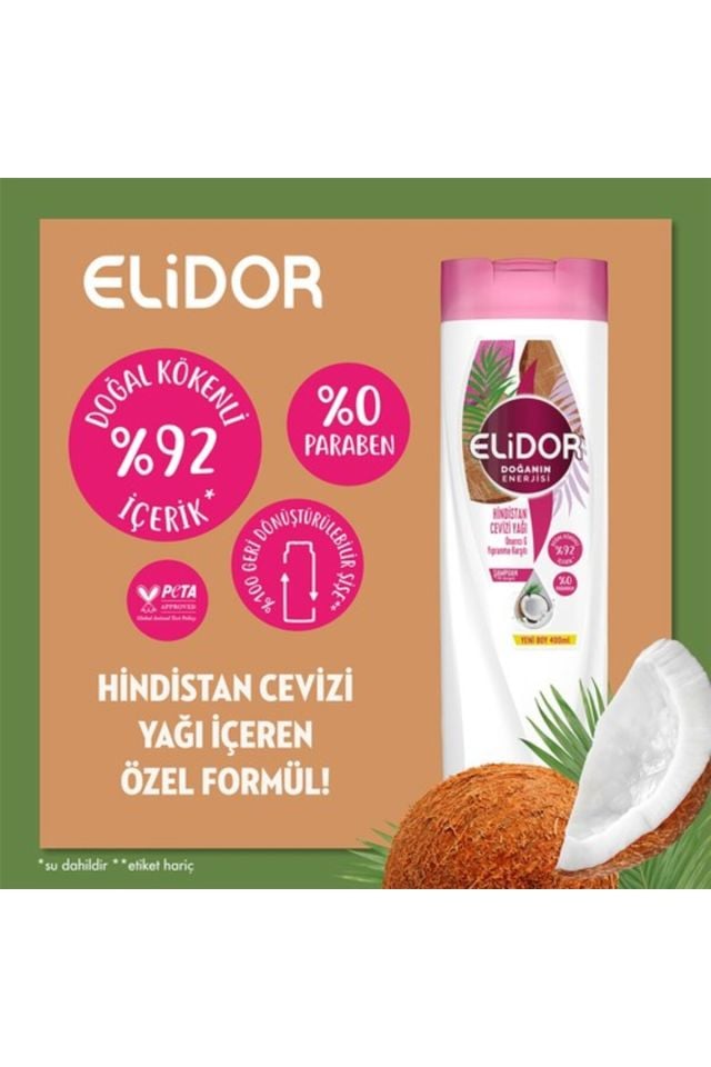Elidor Hindistan Cevizi Yağı Şampuan 400 Ml