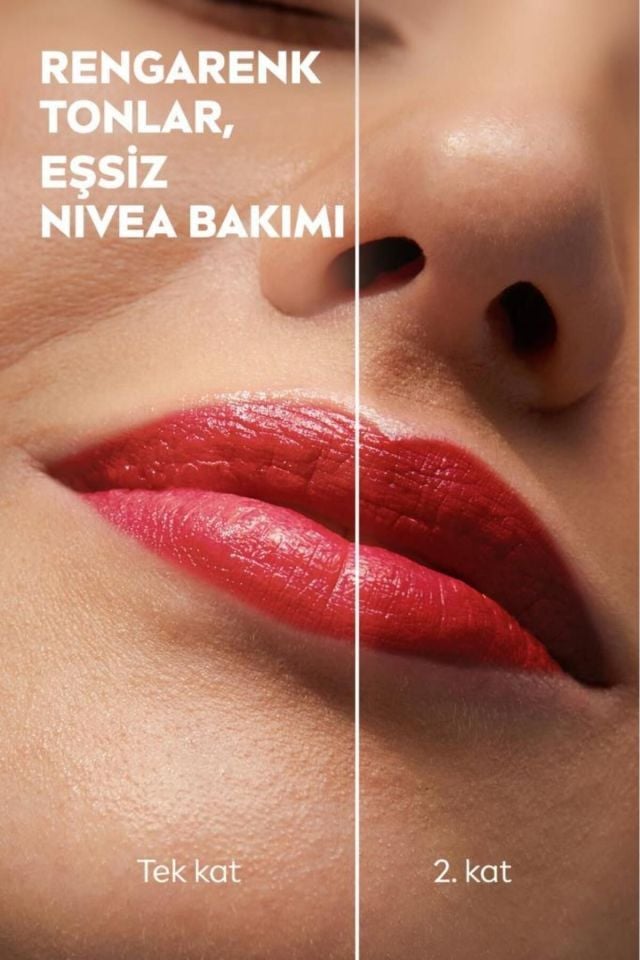 Nivea Lip Balm Bakımlı ve Renkli Dudak Balmı Kırmızı 4,8Gr Red Nemlendırme,Spf30,Doğal Yağlar,E Vitamini,Dudak Ve Yanaklar Için