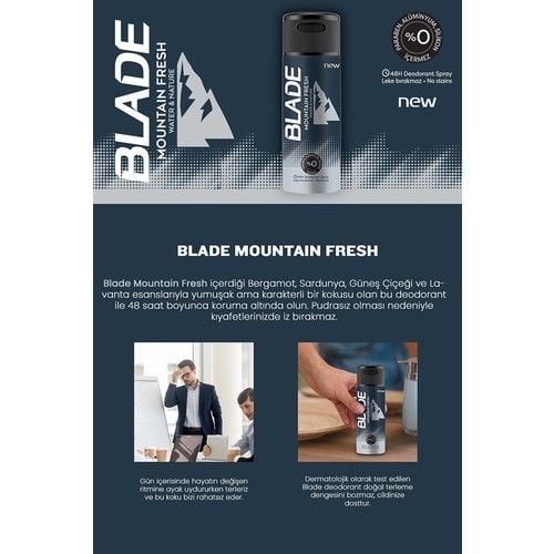 Blade Mountain Fresh Deodorant Spray 150 Ml Erkek