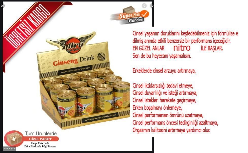 Nitro Max Gold Enerji İçeceği 150ml Ginseng Drink 12 li Paket