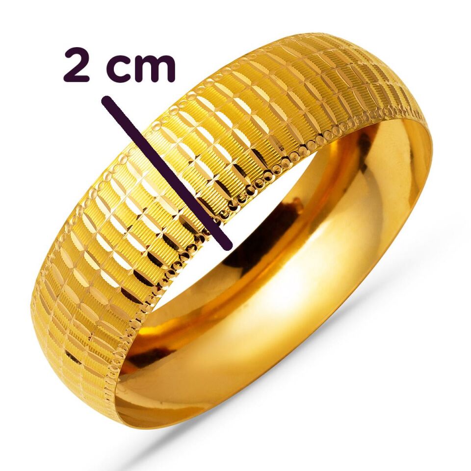 25 gr Mega 22 Ayar Altın Bilezik (2 cm Enli)