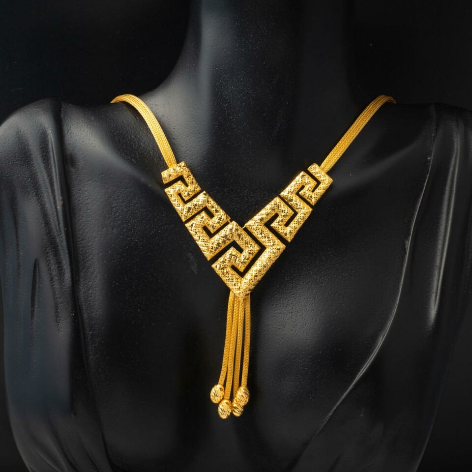 Versace Tasarımlı 22 Ayar Altın Takı Seti