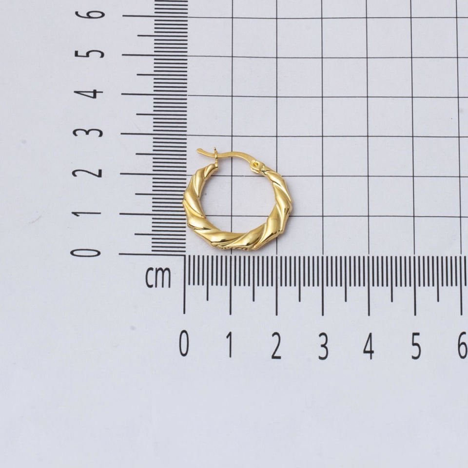 Minimal Tasarım Halka Altın Küpe 2,5 cm Çaplı