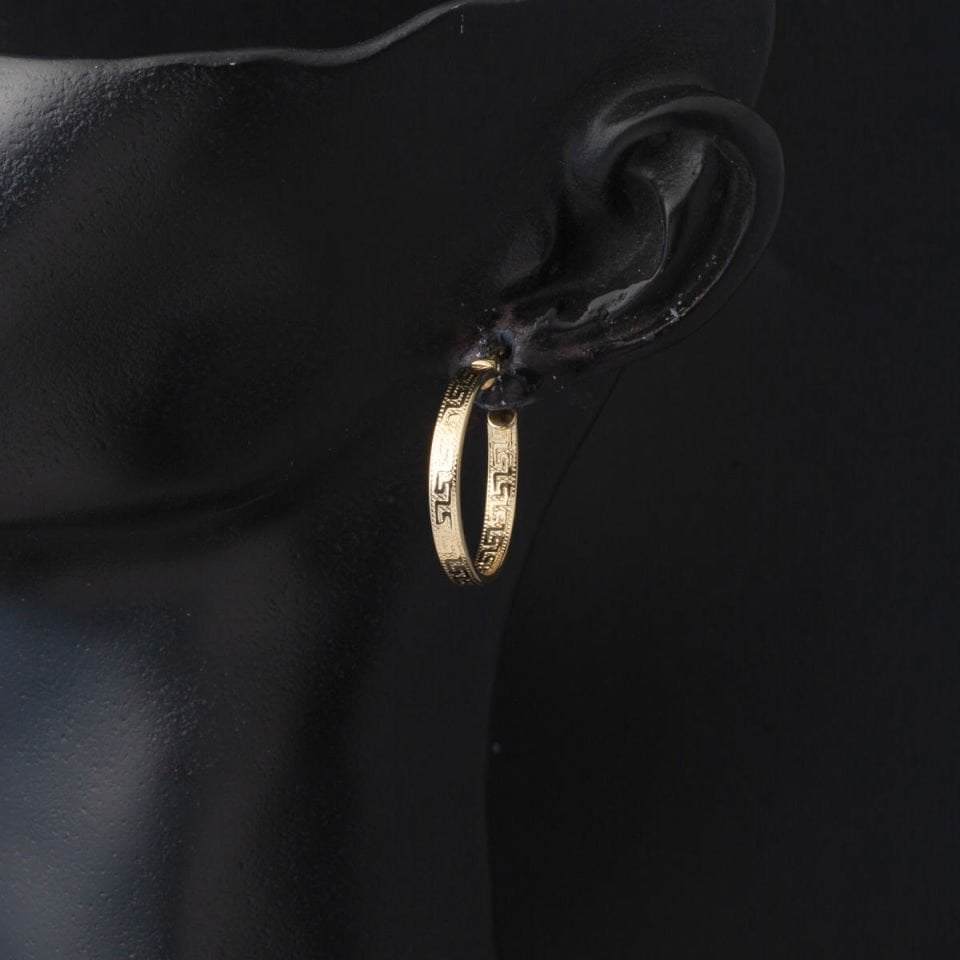 14 Ayar 2,5 cm. Çaplı Versace Halka Küpe Altın
