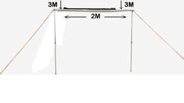 MXO Araç Yan Tente 2x3m Model 1 Yan Perdeli