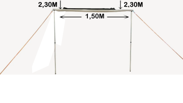 MXO Araç Yan Tente 1.50x2.30m Model 1 Yan Perdeli