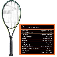 Head Gravity Tour 2021  Kordajsız Tenis Raketi