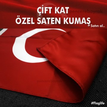 Türk Bayrağı | 50x75 cm | Özel Saten Kumaş