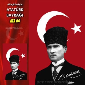 Atatürk Bayrakları 50x75 cm Özel Raşel Kumaşa  Baskılı