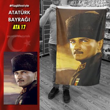 Atatürk Bayrakları - ATA 17 - Özel Kumaş Baskılı