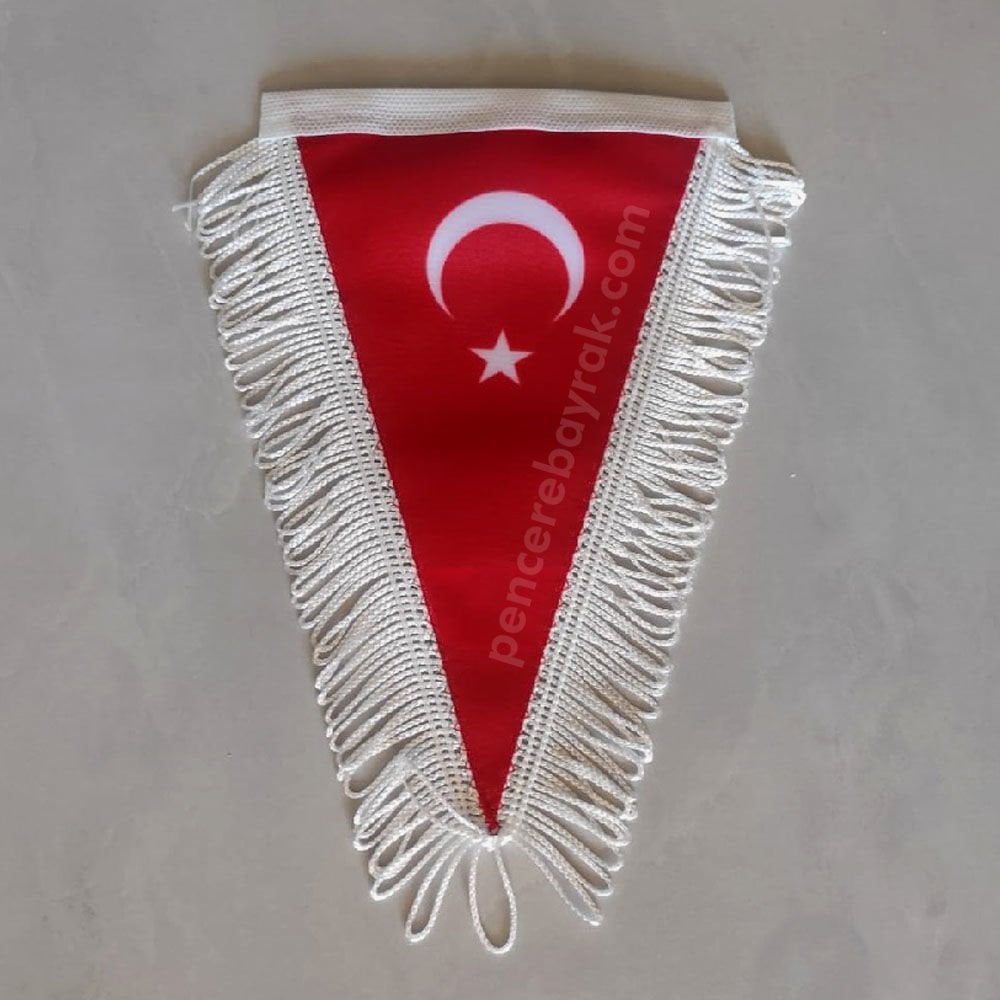Üçgen Saçaklı Türk Bayrak (11x18 cm)