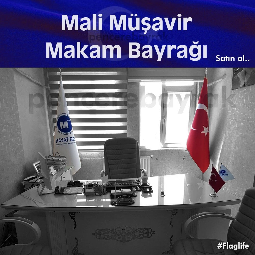 Makam Bayrağı | Mali Müşavir Logolu | Lüks Kumaşa Baskılı