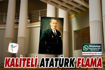 Atatürk Posteri Bayrağı - Kırlangıç Flama