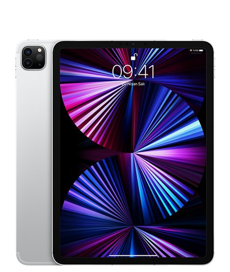 Apple 11 inç iPad Pro M1, Wi-Fi + cellular 512 GB- gümüş rengi