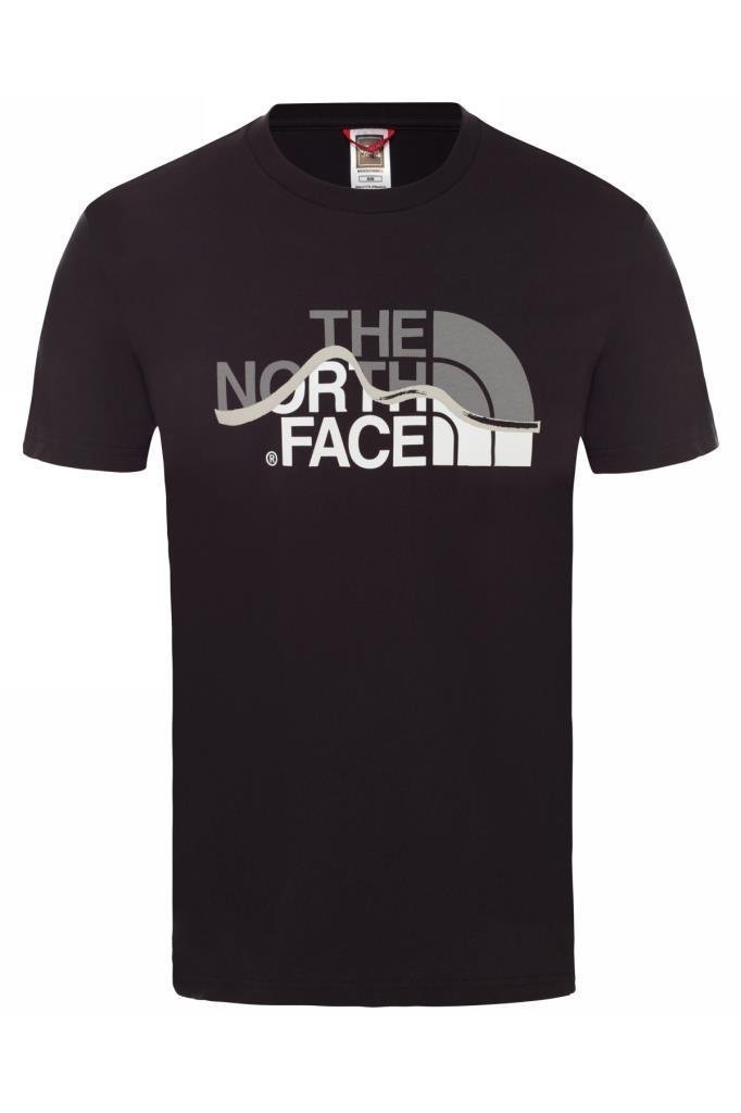 The North Face M S S Mountain Line Tee Erkek T-Shirt Siyah