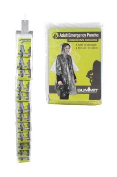 Summit Adult Emergency Poncho 50x80 Transparent