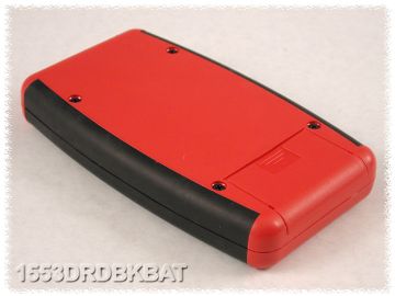 ABS Enclosure 147x89x25 Red Batt.Comp. (1553DRDBKBAT )