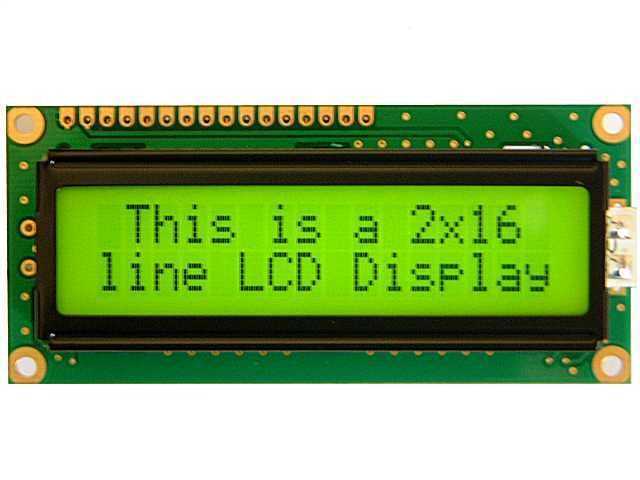 TC1602D 2x16 Karakter Yeşil LCD