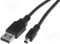 USB Cable A to Mini B 4-Pin 1,8m Black (AK-300107-018-S) USB400AB-2M