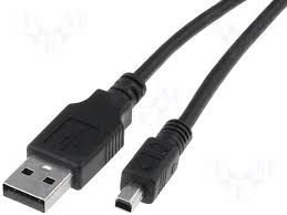 USB Cable A to Mini B 4-Pin 1m Black (AK-300107-010-S) USB400AB-1M)