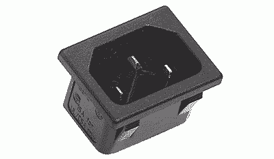 IEC Power Connector, Snap-In, 6,3mm (42R023212)