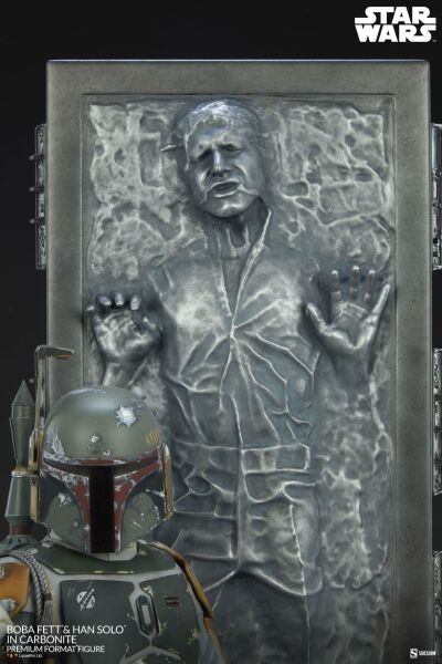 Star Wars: Empire Strikes Back - Boba Fett and Han Solo in Carbonite Premium Format Heykel