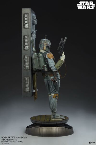 Star Wars: Empire Strikes Back - Boba Fett and Han Solo in Carbonite Premium Format Heykel