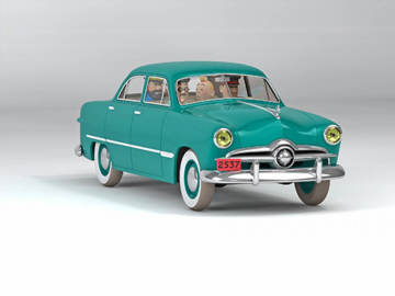 Tintin - The Ford Custom from Sprodj (Le Custom de Sprodj) 1/24 Scale Diecast Model Araç (No.40)