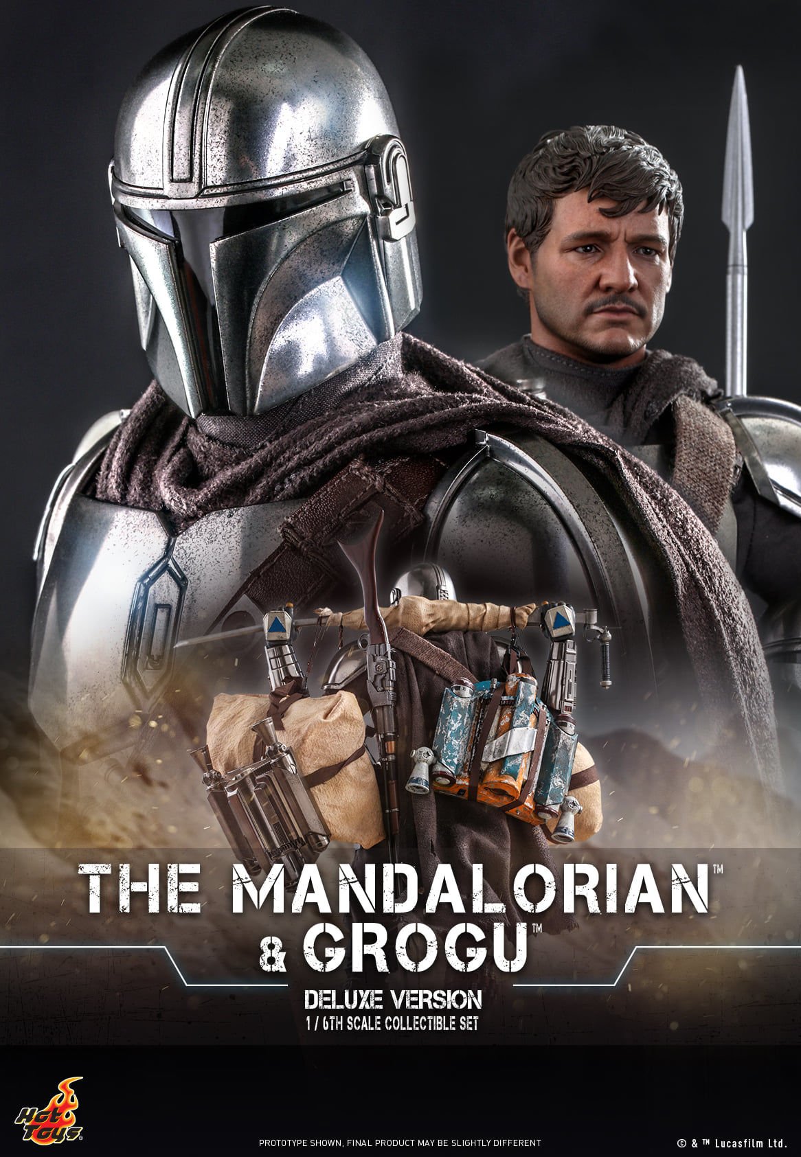 Star Wars: The Mandalorian - The Mandalorian and Grogu Deluxe 1/6 Scale Koleksiyon Figür Seti