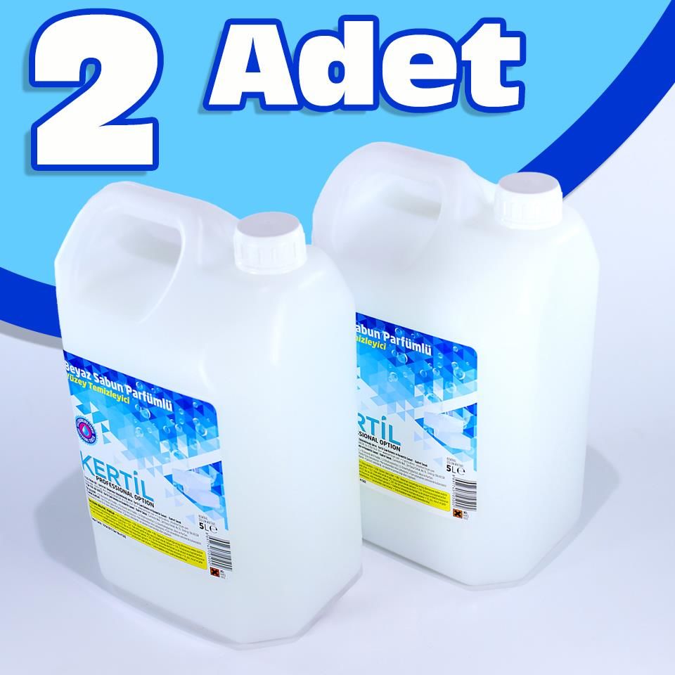 2 li Kertil Çam Beyaz Sabun Parfümlü Yüzey Temizleyici 5 L 2 Adet (2 x 5 L)