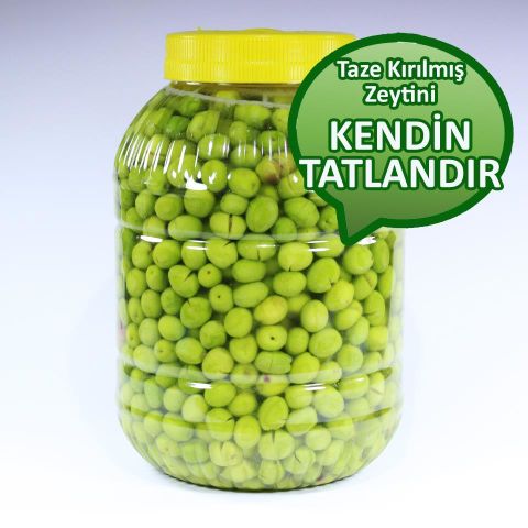 Kendin Tatlandır Ham Kırılmış Yeşil Gemlik Zeytini 3,5 kg