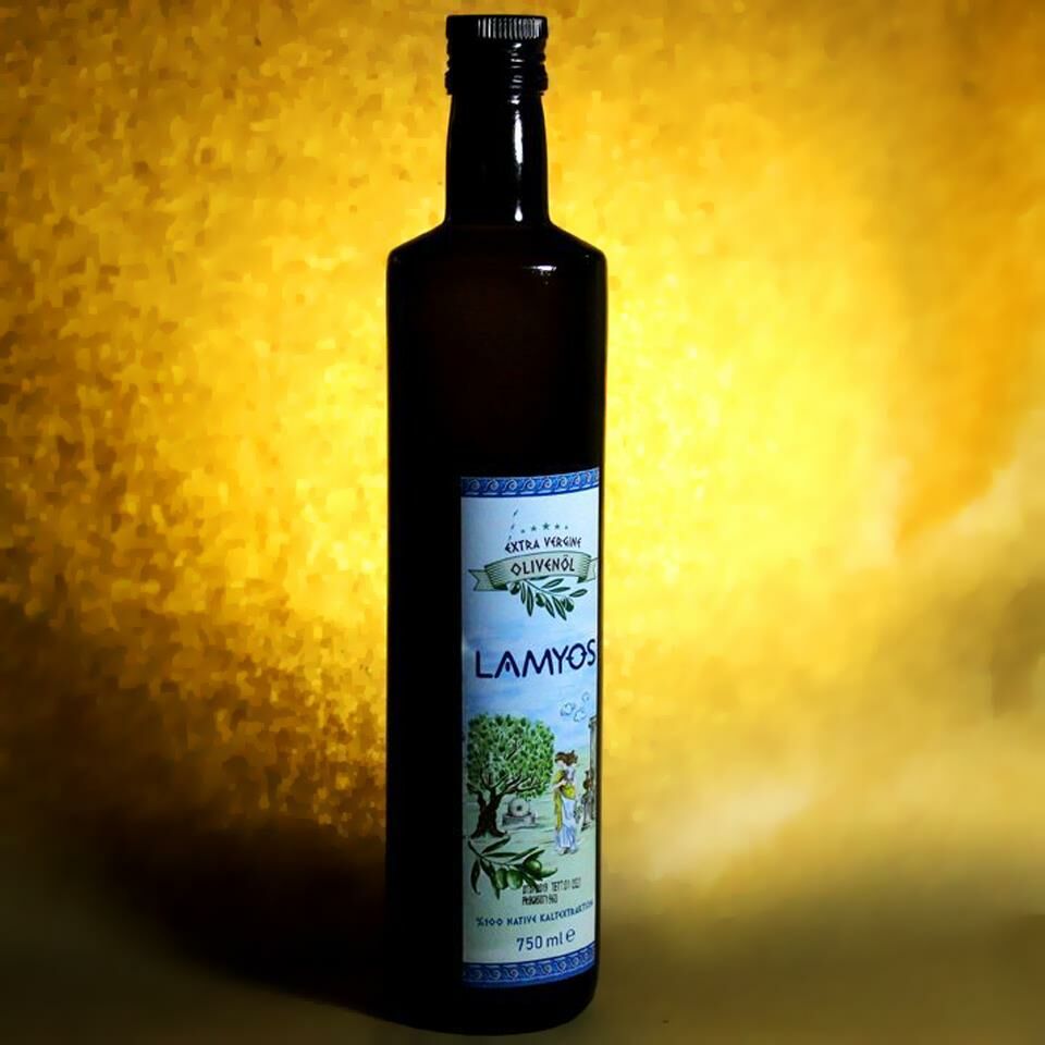 LAMYOS EXTRA VIRGIN OLIVE OIL 750ML DORICA GLASS