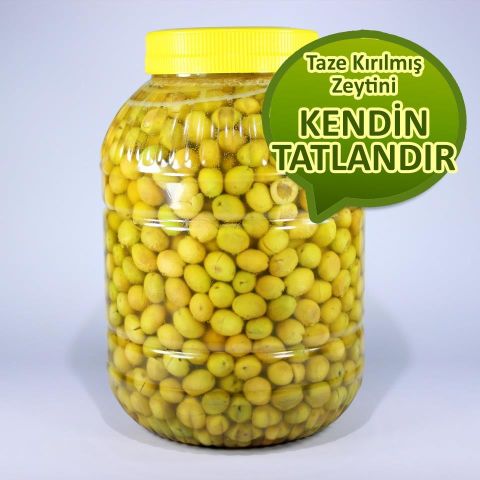 Kendin Tatlandır Ham Yeşil Kırma Zeytin Ayvalık 3.5 kg