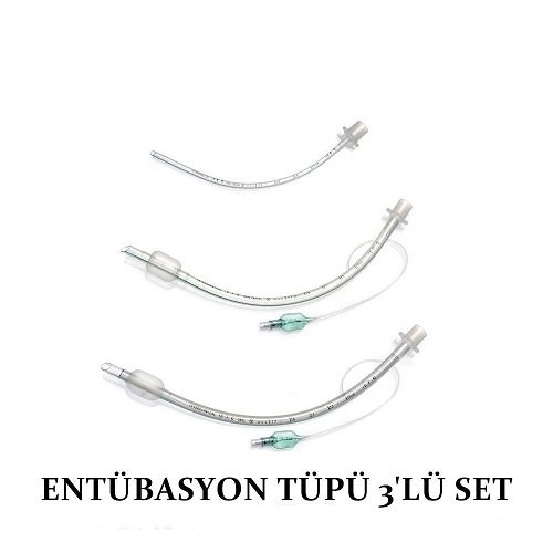 Entübasyon Tüpü 3'Lü Set Endotrakeal Tüp Balonlu