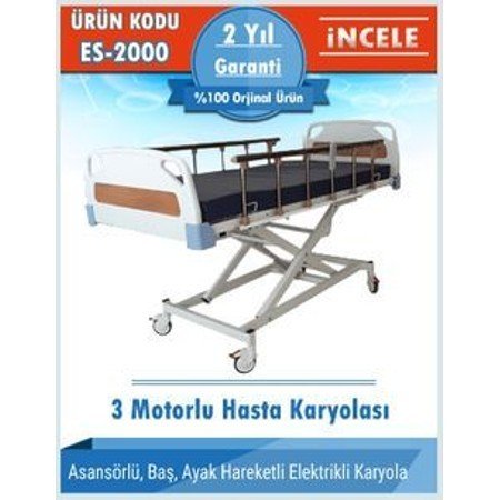 3 Motorlu Hasta Yatağı Full Abs Kaplama