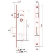 İTO 740R/40 EXTRA GÖMME KİLİT 40 mm Krom İÇ KAPI AHŞAP