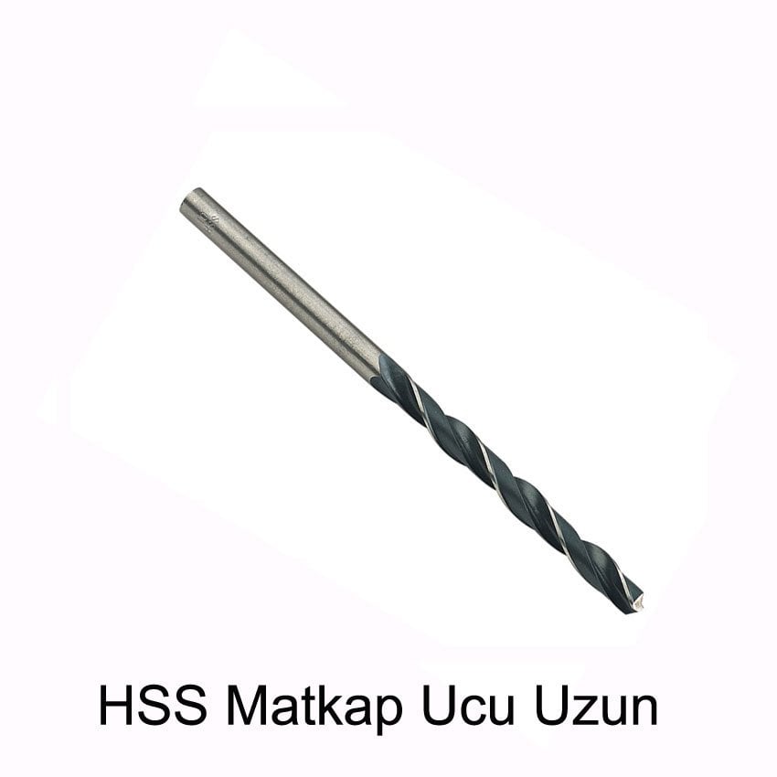 4.2 mm 119 mm HSS MATKAP UCU UZUN DIN 340 AHŞAP-ALÜMİNYUM-DÖKÜM-ÇELİK-METAL-PLASTİK